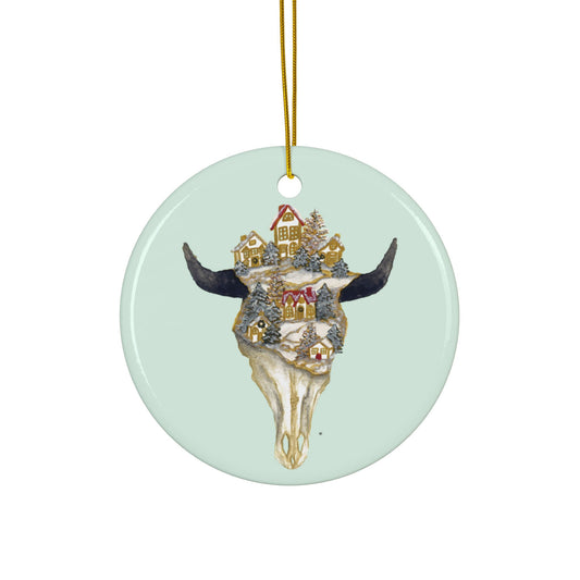 Ornament - "Christmas Village Skull"