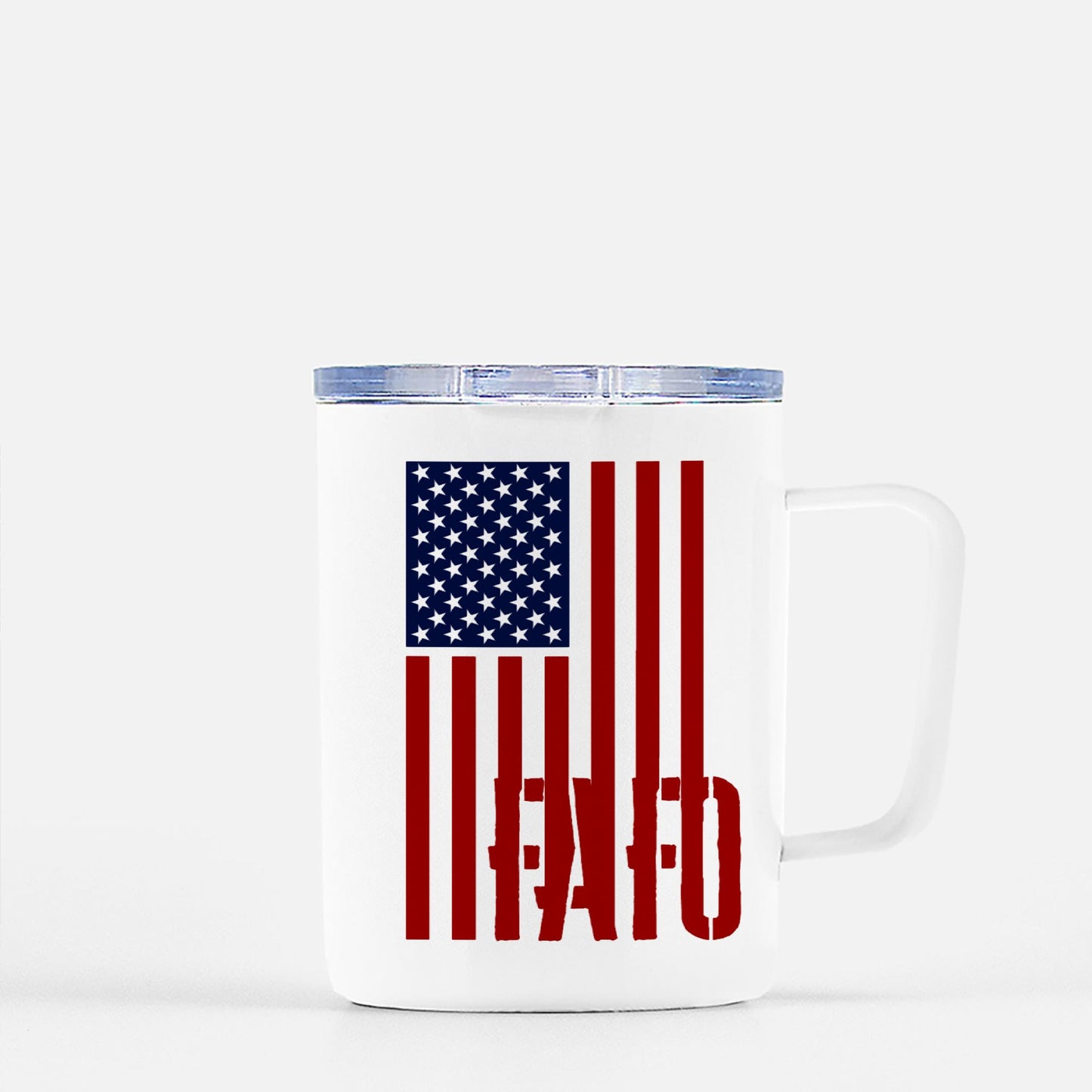 Travel Mug - "FAFO American Flag" (Vertical RWB)