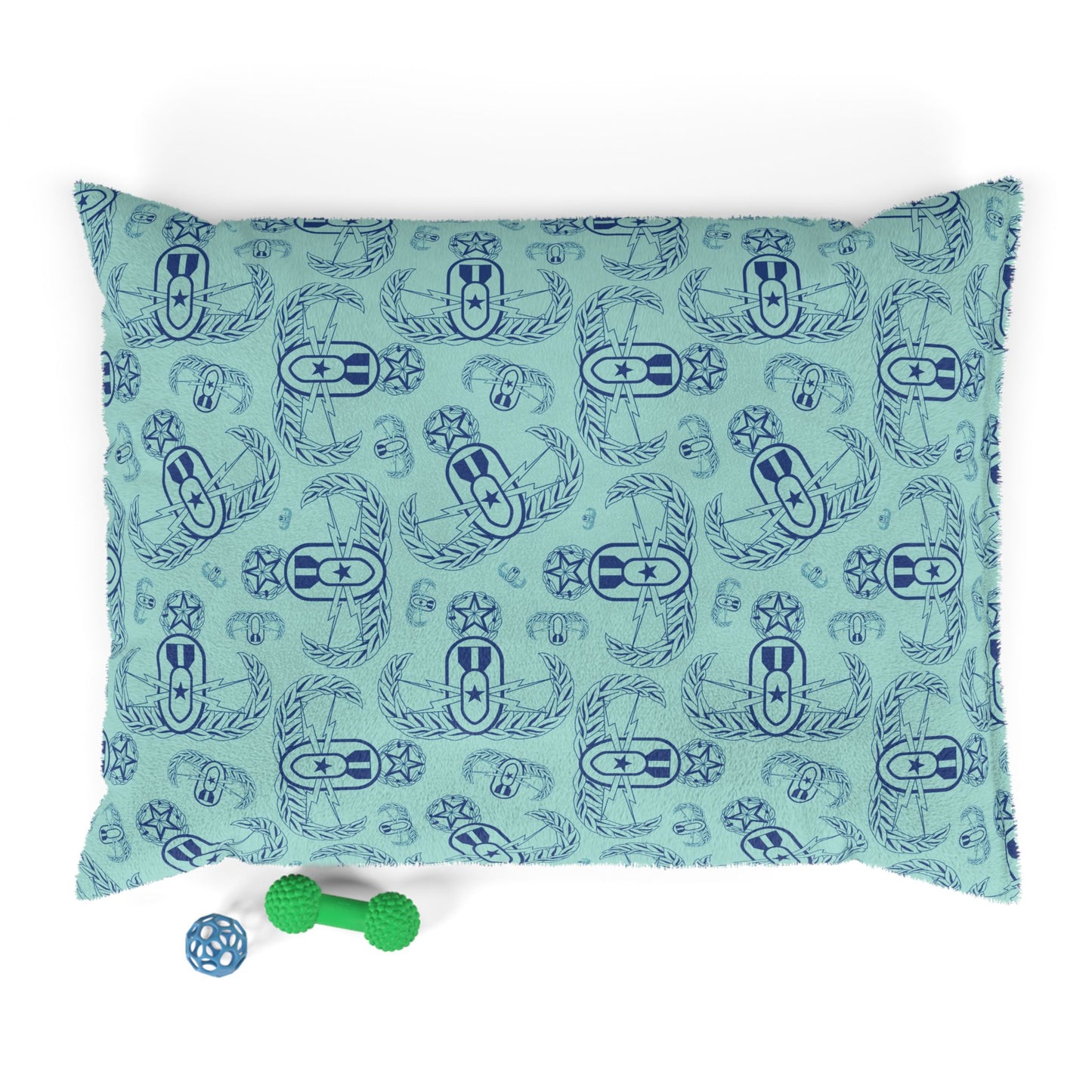 Pet Bed — "EOD Badges x 3" (Blues)