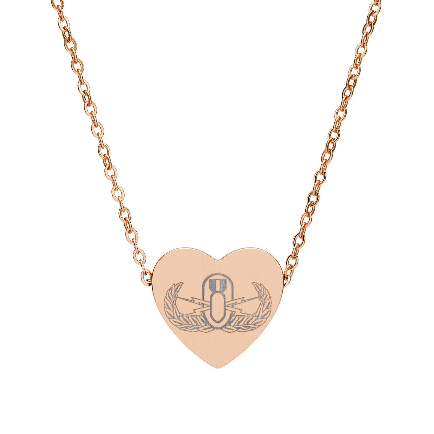Engraved Heart Necklace — "EOD Basic Badge"