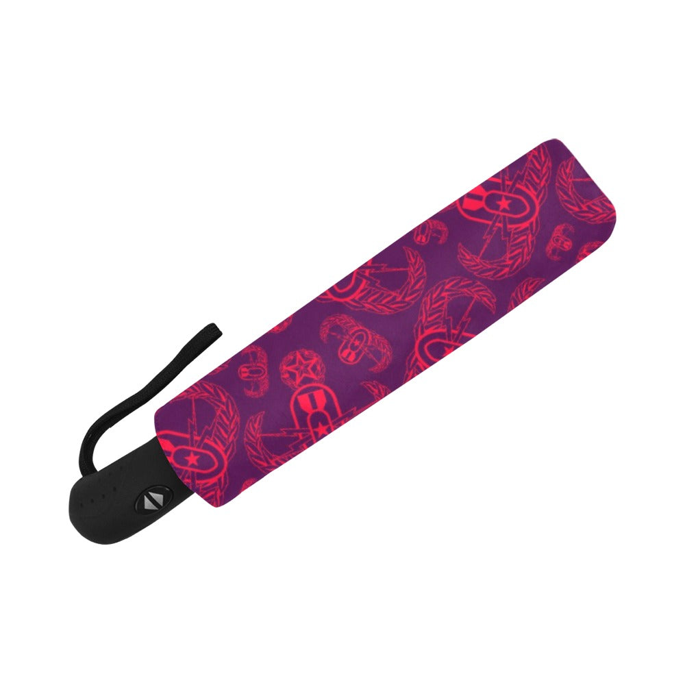 Umbrella - "EOD Badges X 3" (Coral on Maroon)