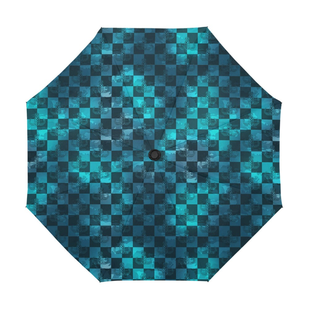 Umbrella - "EOD Buffoulage Checkered Flag" (Teal)