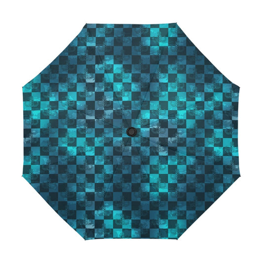 Umbrella - "EOD Buffoulage Checkered Flag" (Teal)