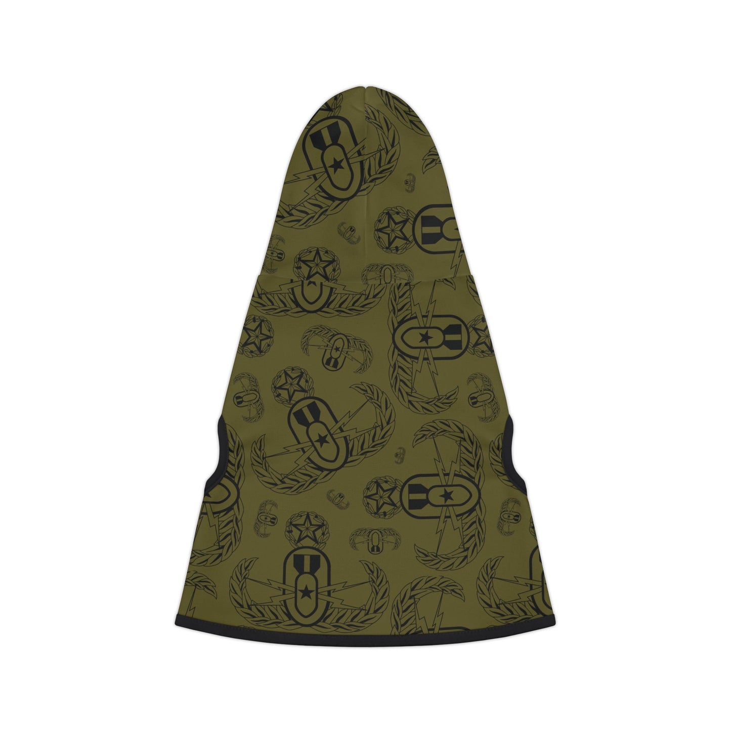 Print On Demand - Pet Hoodie — "EOD Badges x 3" (Black on Olive)