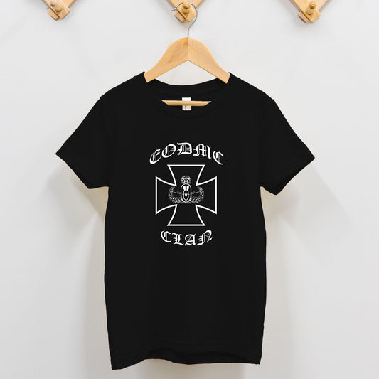 Toddler T-shirt - "EODMC Clan" (White on Black)