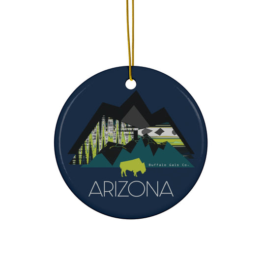 Ornament - "Chartreuse Mountains & Bison (ARIZONA)"