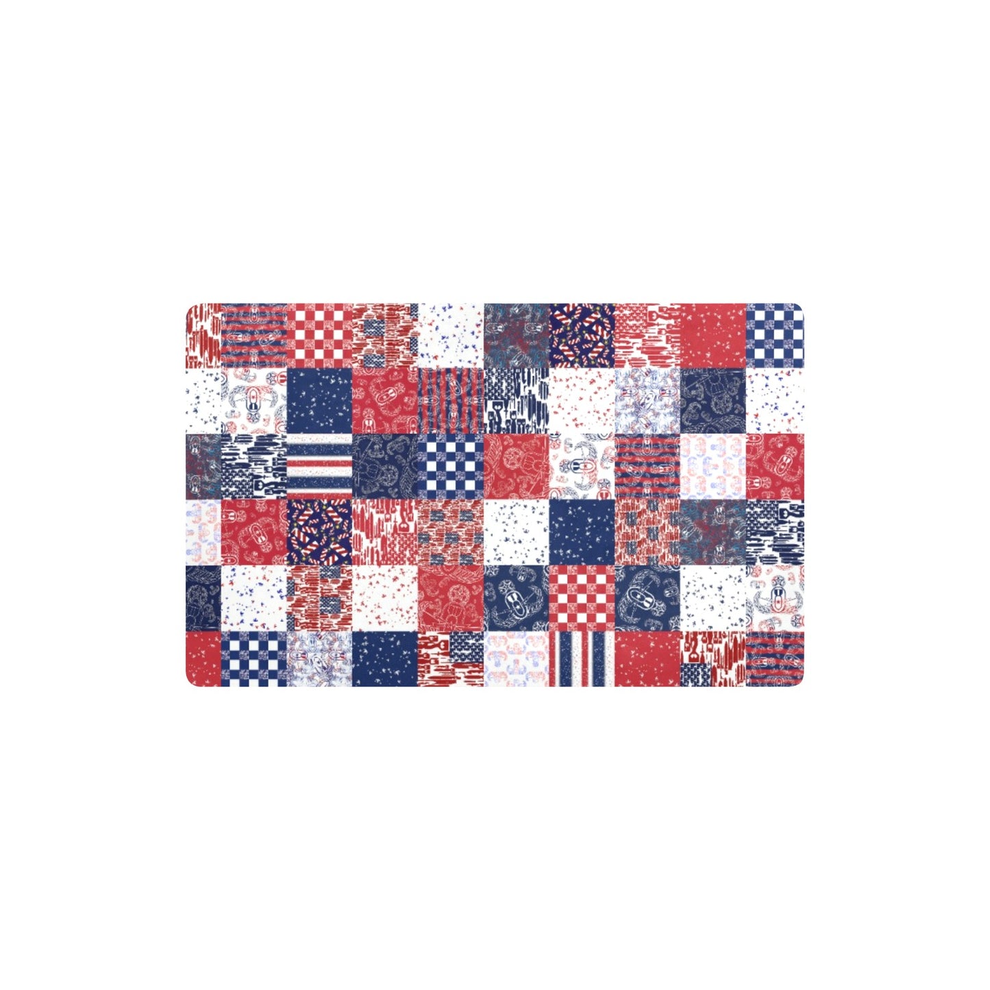 Indoor/Outdoor Mat - "EOD Patchwork" (Red, White, & Blue)