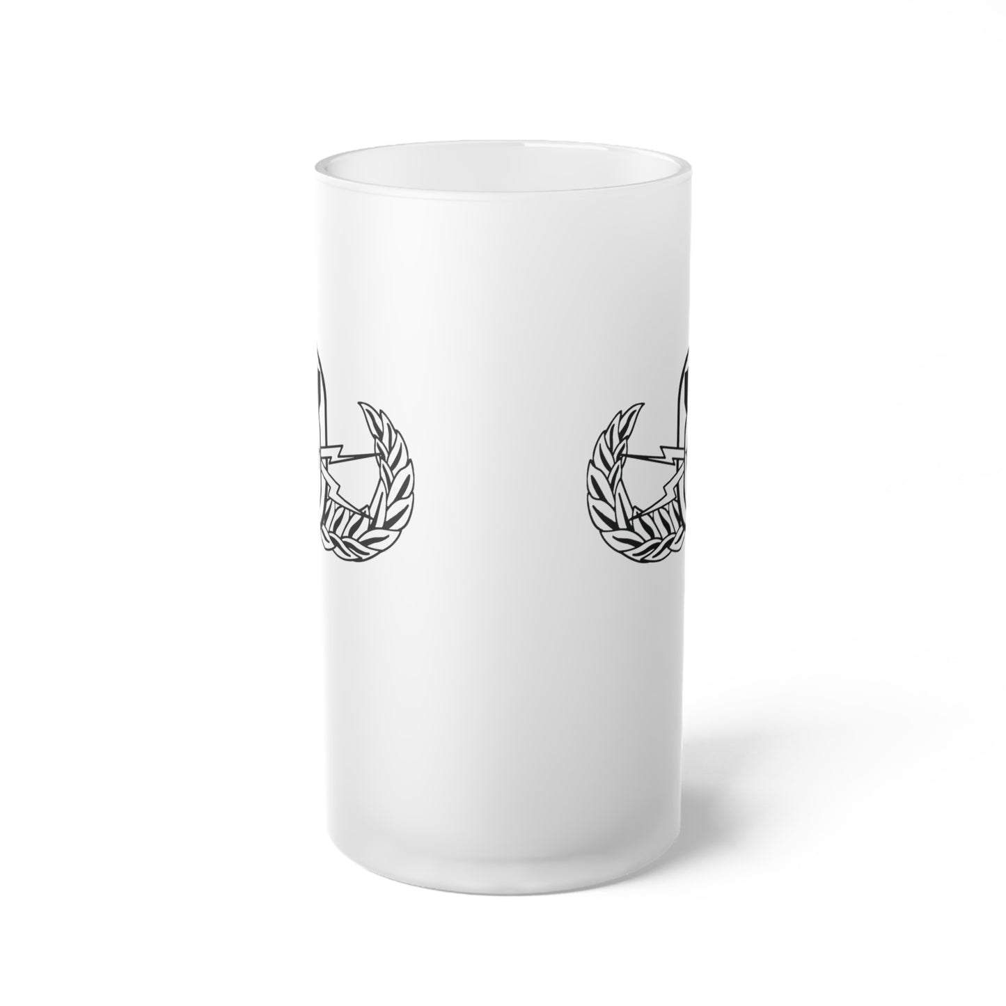 Frosted Glass Stein - "EOD Senior Badge"