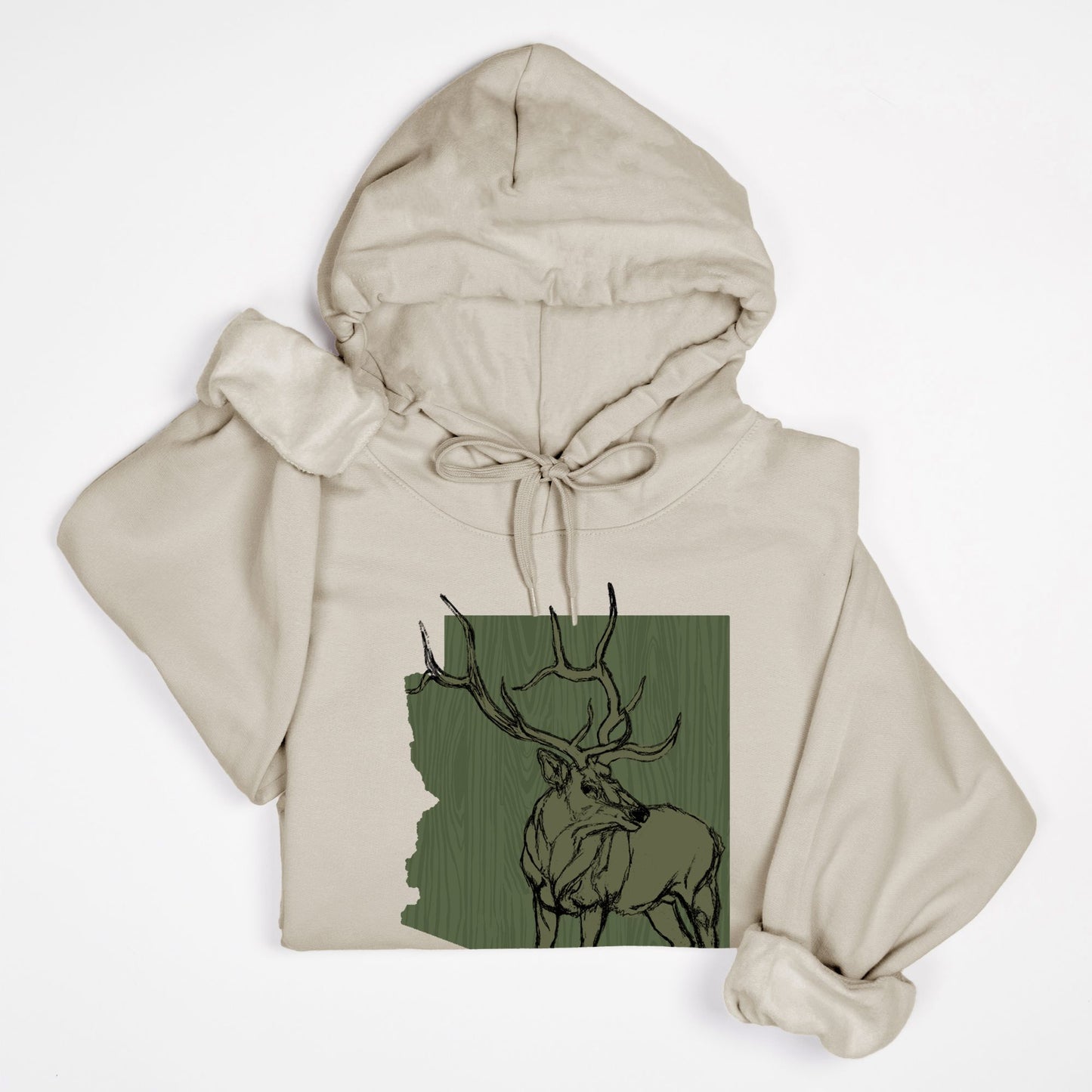 Hoodie - "AZ Elk" (Olive)