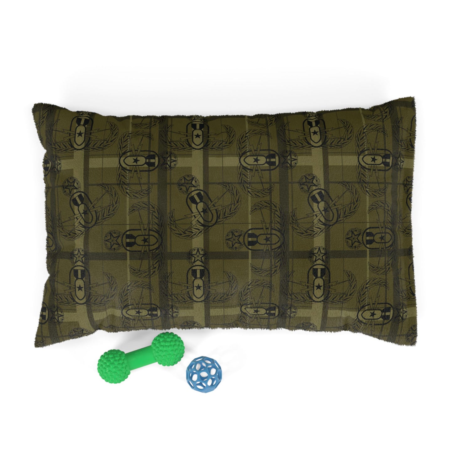 Pet Bed — "EOD Plaid" (Olive)