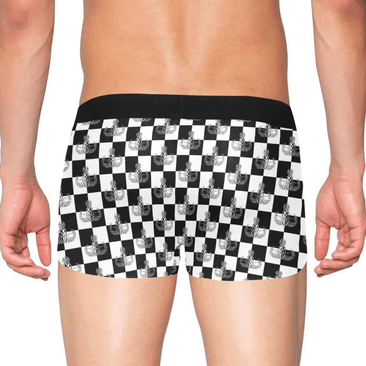 Men's Boxer Briefs with Fly - "EOD Checkered Flag"
