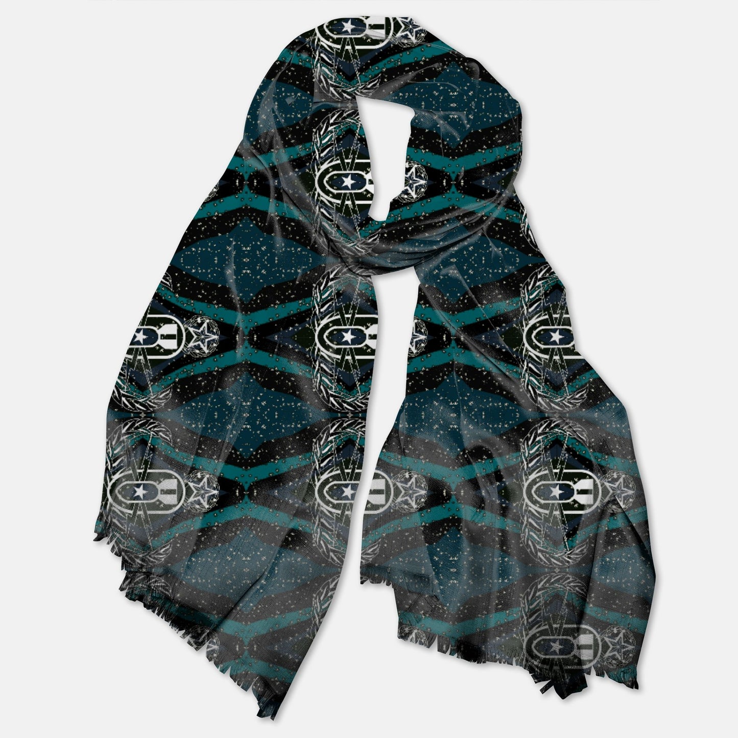 Pashmina Scarf - "Mid Century Modern EOD" (Teal)