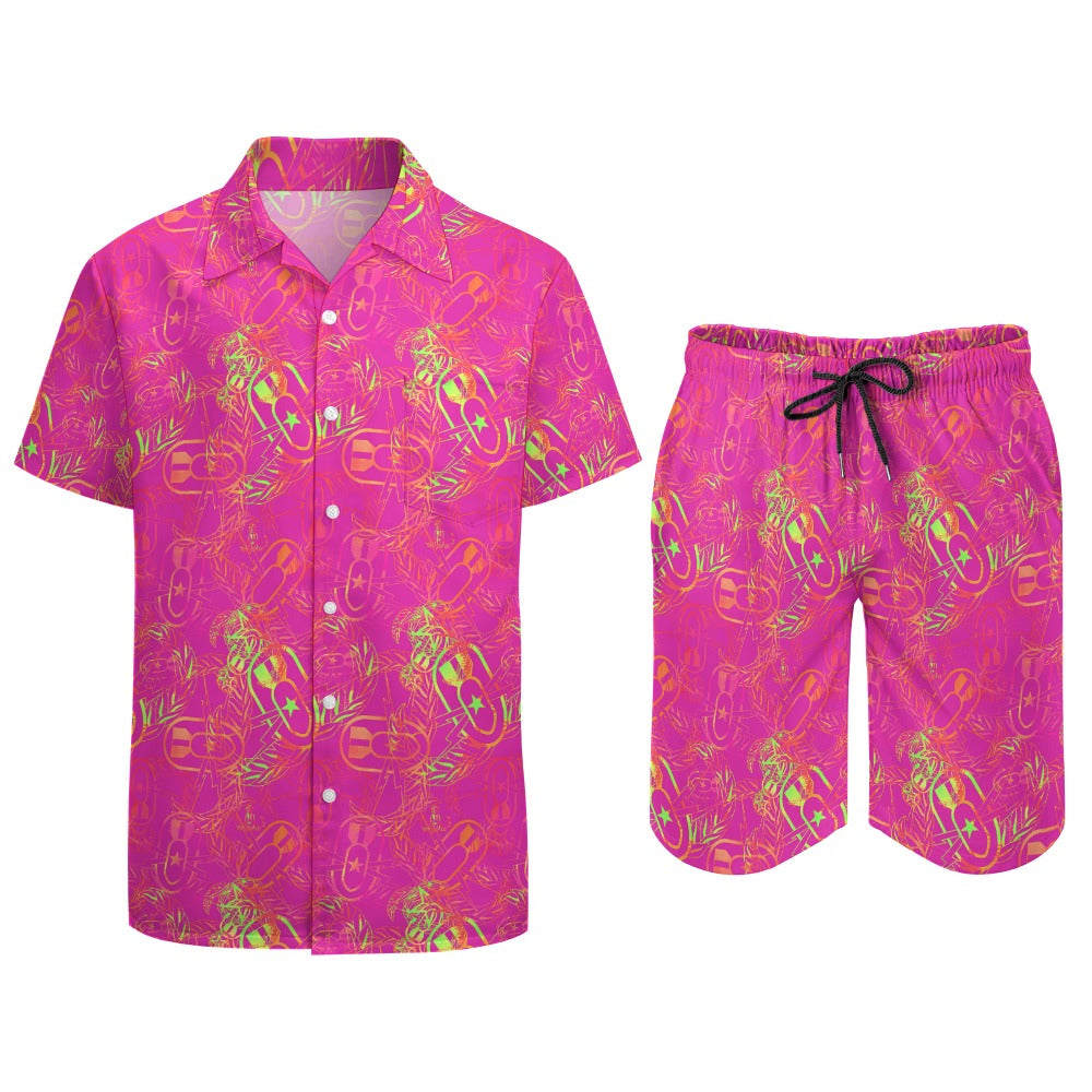 Leisure Beach Suit - "It's 5 o'clock Somewhere" (Neon Pink & Yellow)