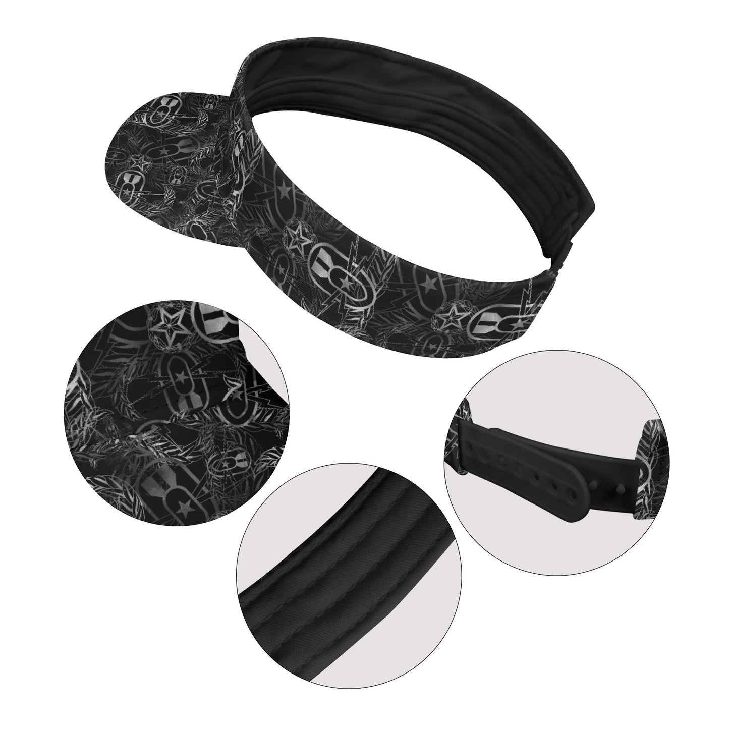 Sports Visor - "It's 5 o'clock Somewhere" (Grey on Black)