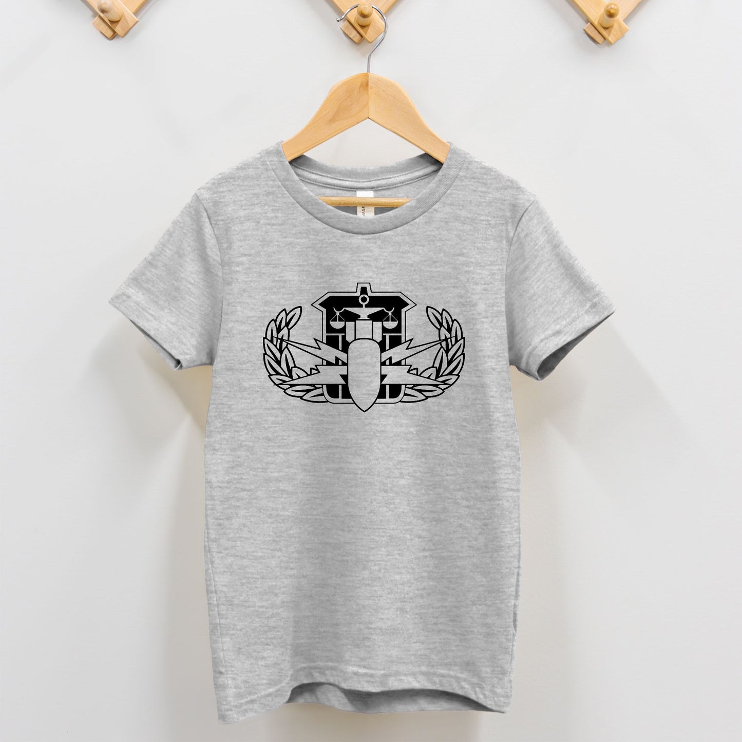 Toddler T-shirt - "HDS Badge" (Black on Grey)