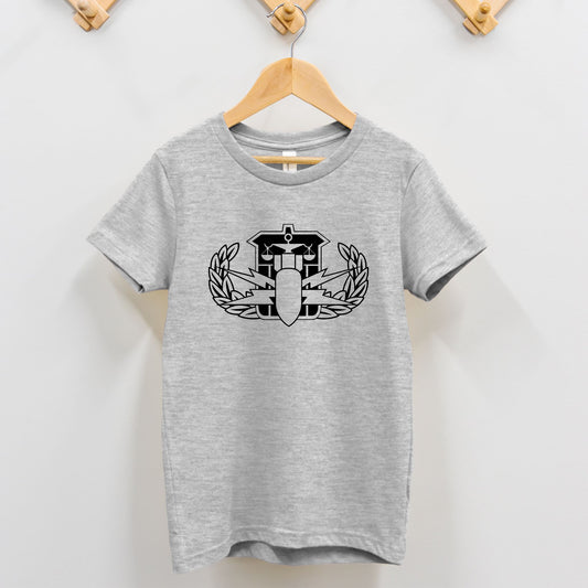 Toddler T-shirt - "HDS Badge" (Black on Grey)