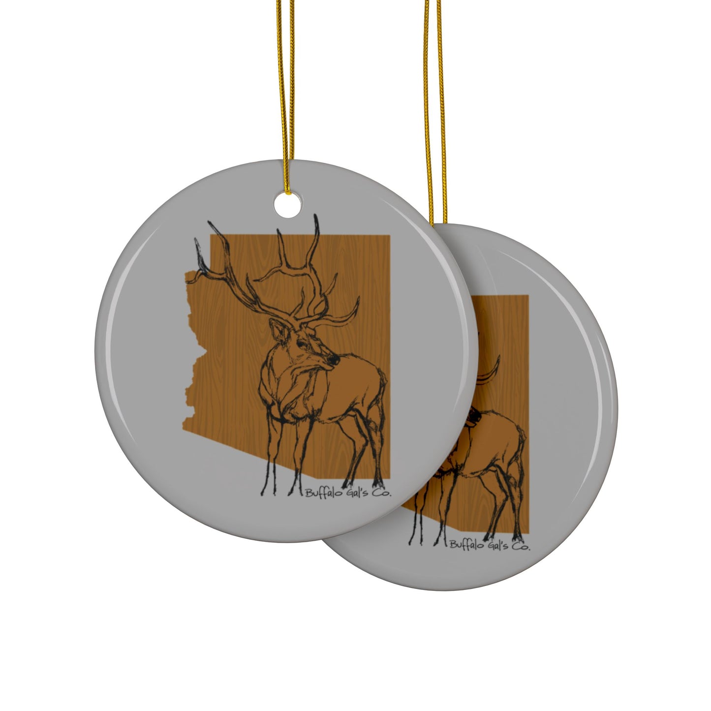Ornament - "AZ Elk" (Gold)