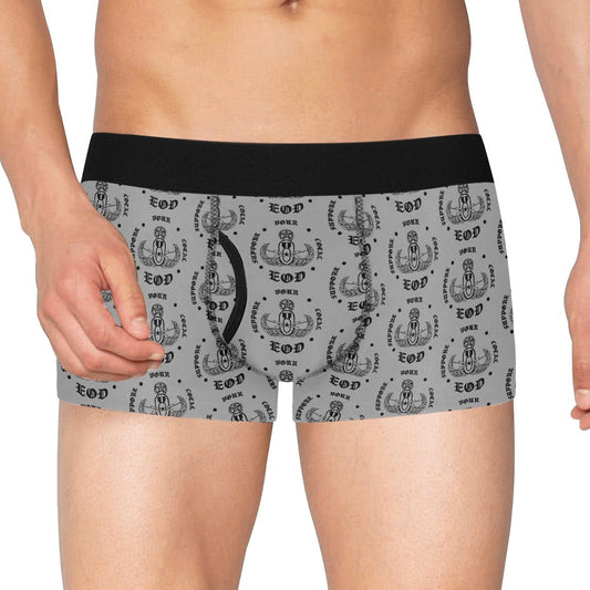 Men's Boxer Briefs with Fly - "Support Your Local EOD" (Grey)