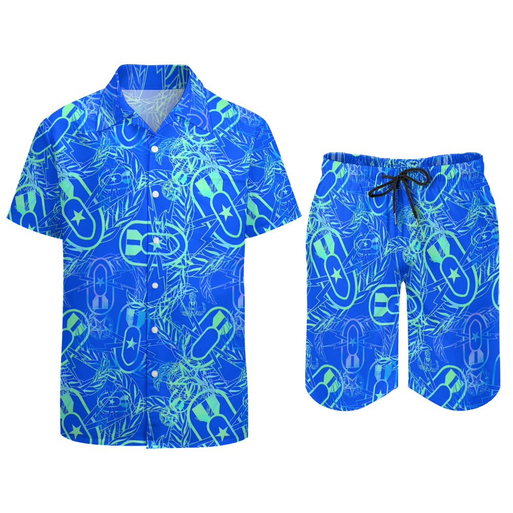 Leisure Beach Suit "It's 5 o'clock Somewhere" (Green on Blue)