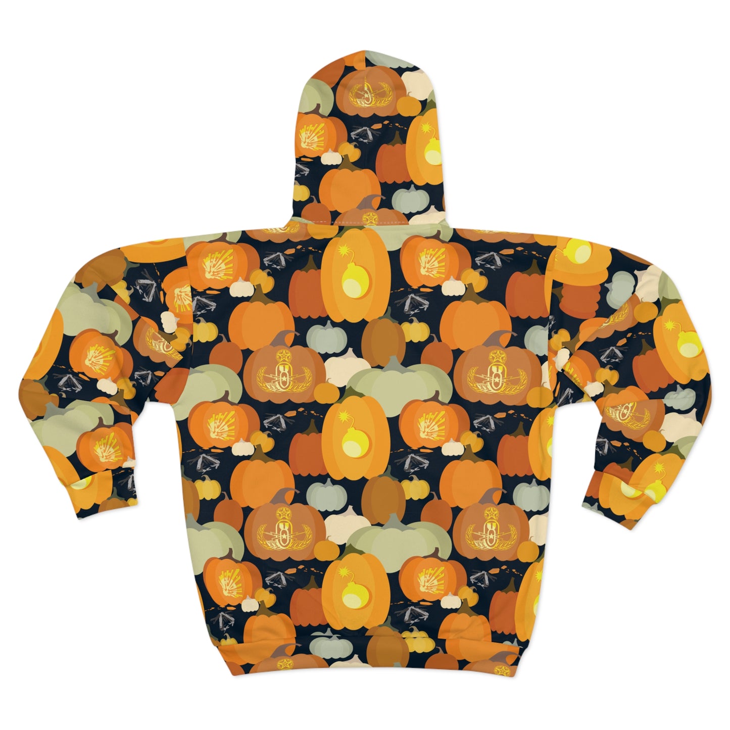 Pumpkin Patch Zip Hoodie – All-Over-Print Halloween Sweatshirt
