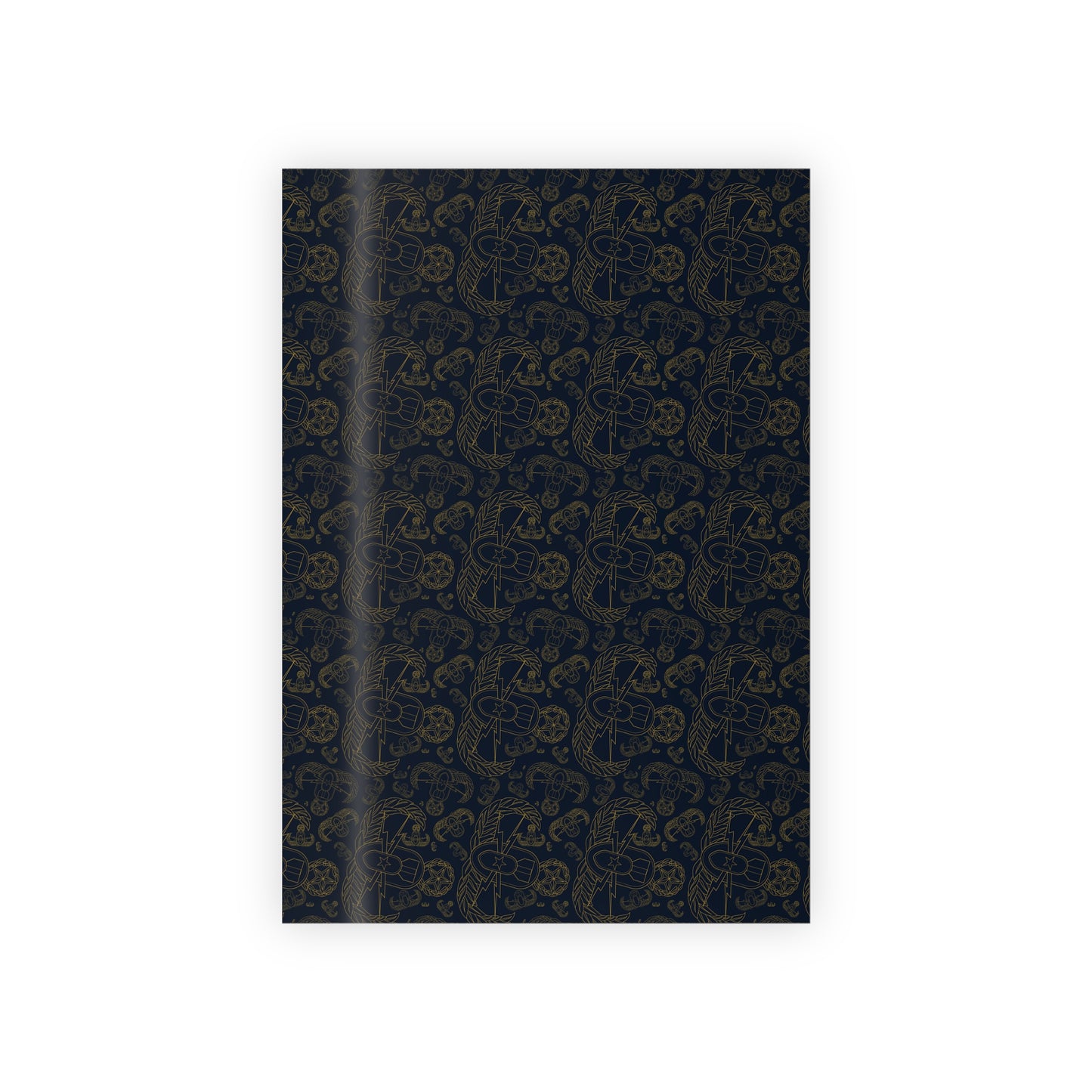 Wrapping Paper - "EOD Mixed Badges" (Gold on Dark Blue)