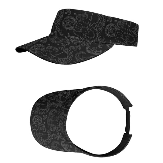 Sports Visor - "EOD Mixed Badges" (Grey on Black)