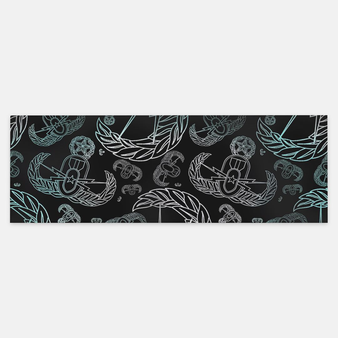 Pashmina Scarf - "EOD Mixed Badges" (Faded Turquoise)