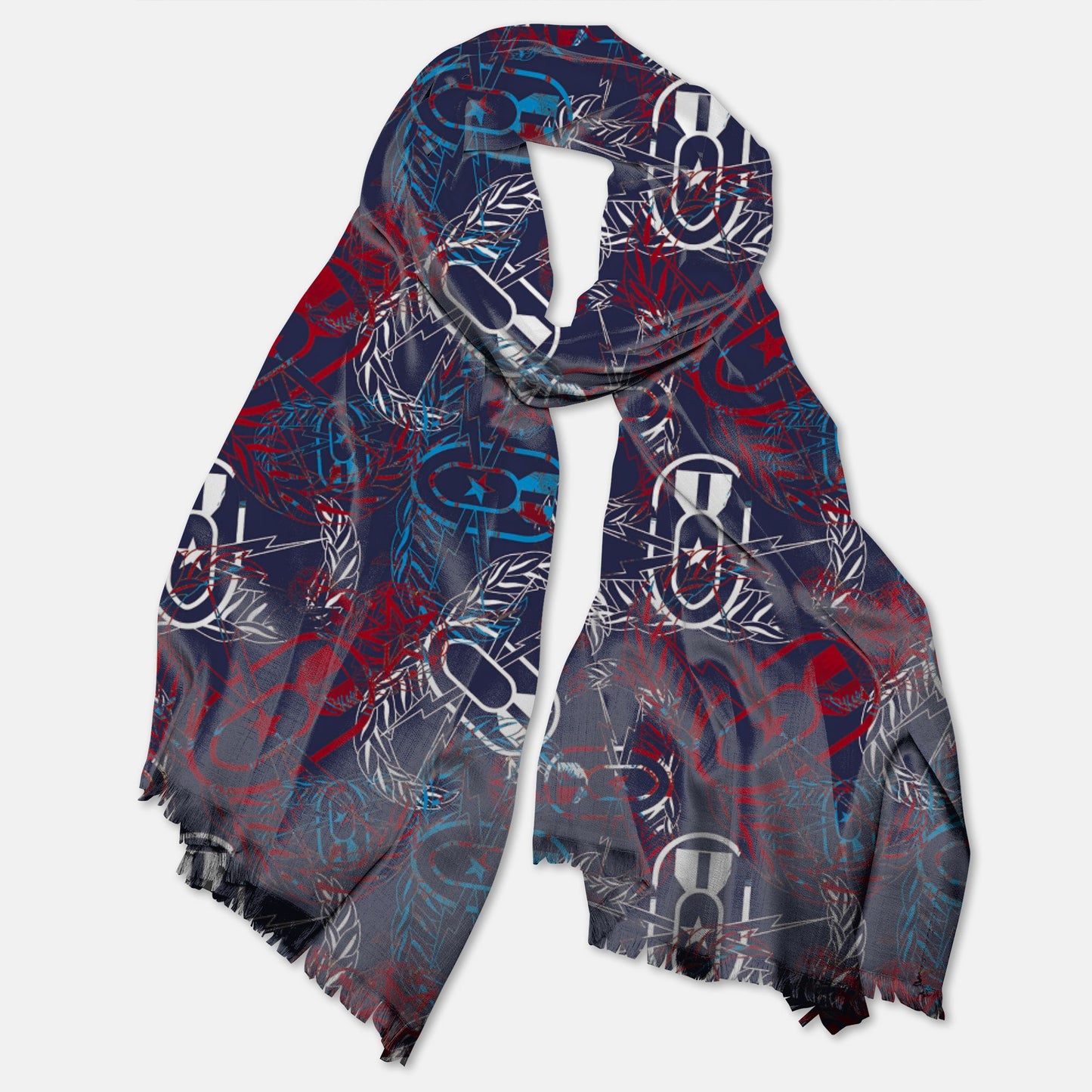 Pashmina Scarf - "It's 5 o'clock Somewhere" (Red, White, & Blues)