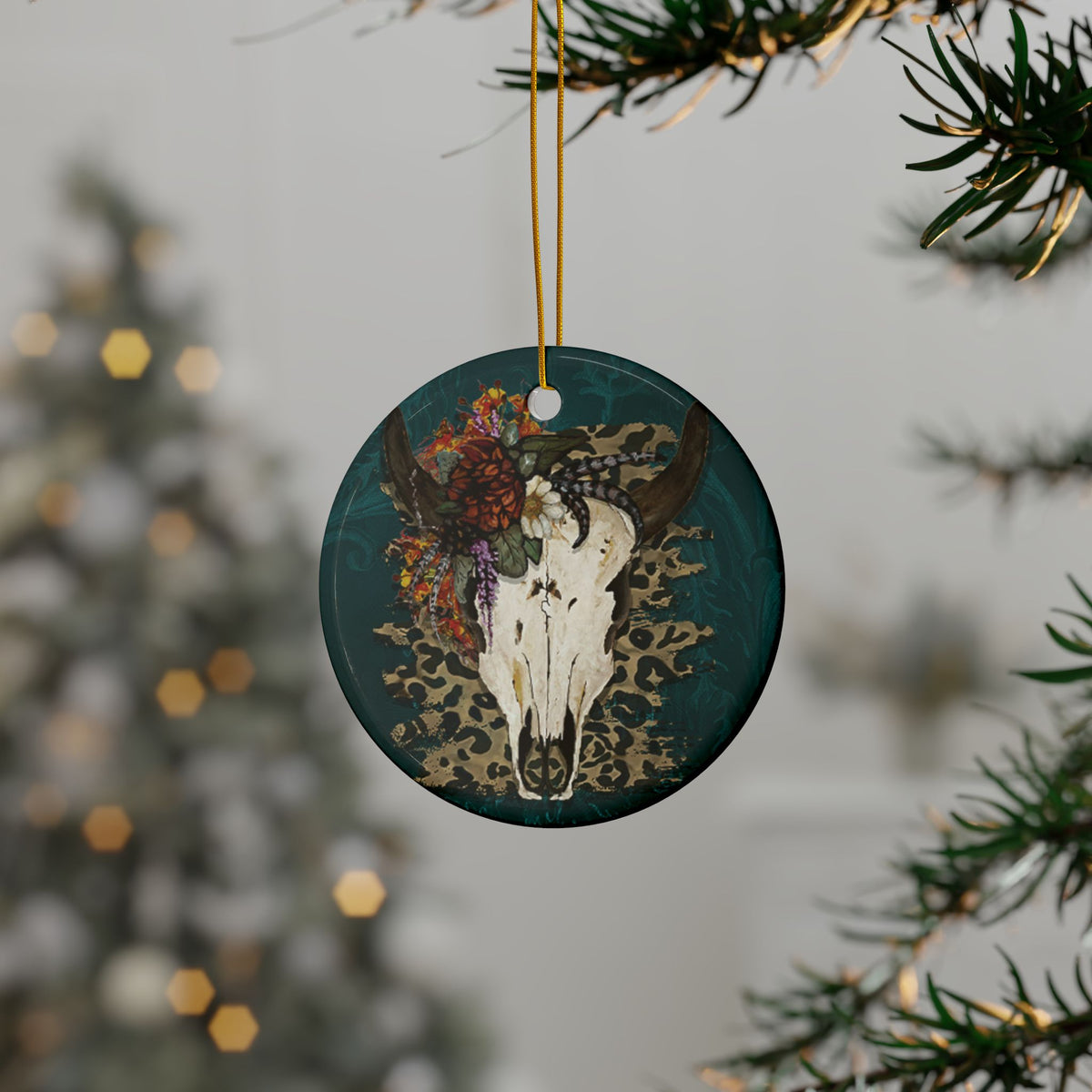 Ornament - "Gypsy Bison Skull"