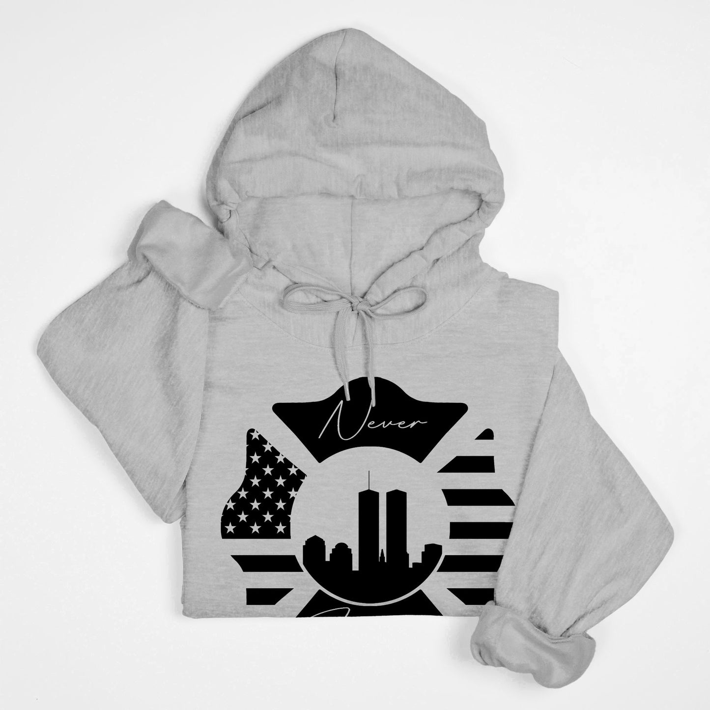 Hoodie - "Never Forget" (Black on Grey)