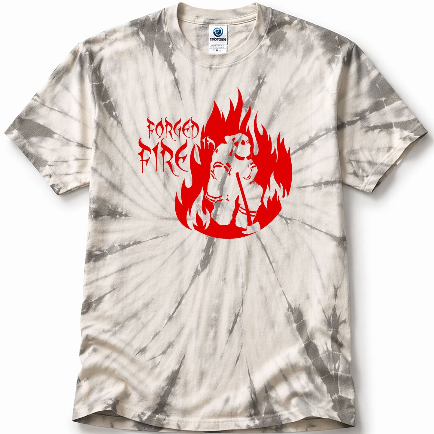 Colortone Tie Dye T-shirt - "Forged in Fire" (Red)