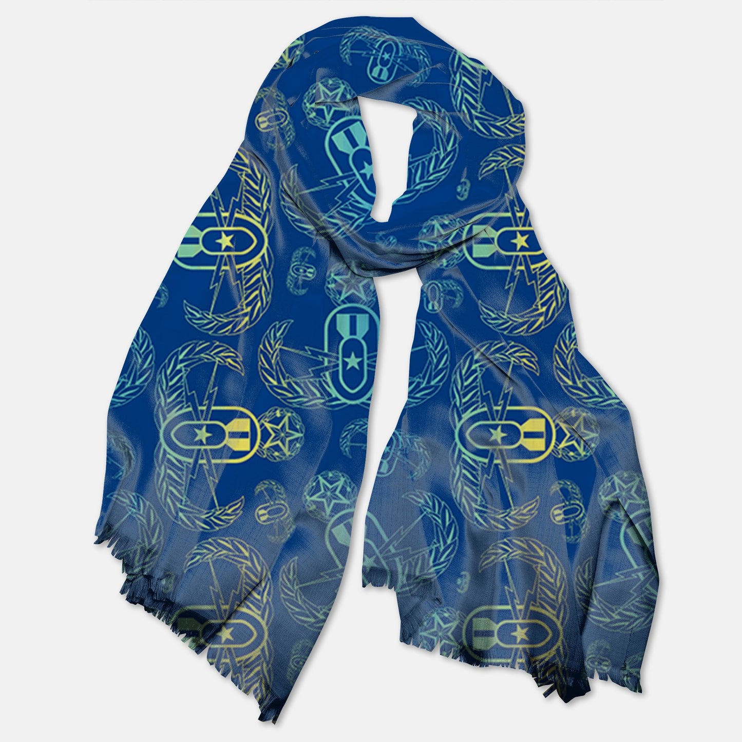 Pashmina Scarf - "EOD Ombre" (Yellow/Turquoise/Blue)