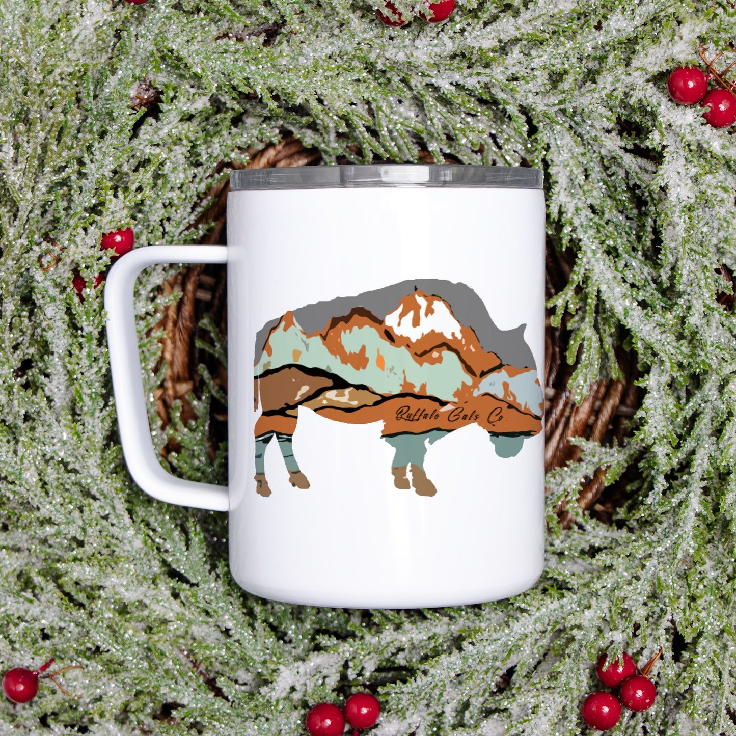 Travel Mug - "Mountain Buffalo"