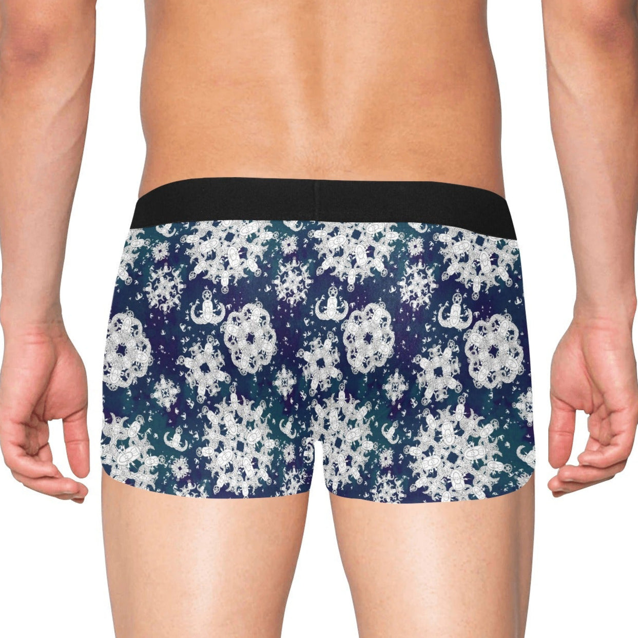 Men's Boxer Briefs with Fly - "EOD Snowflakes"