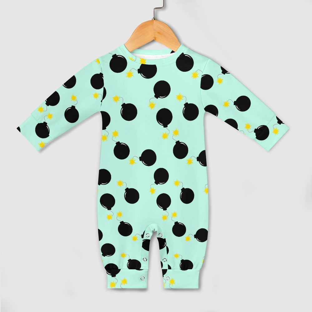 Baby Romper - "Old School Bombs" (Mint)