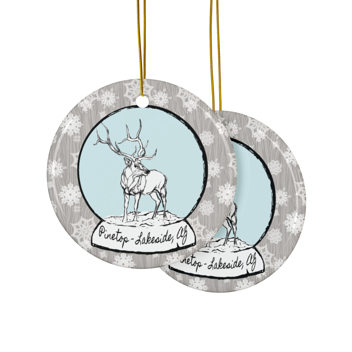 Ornament – "Snow Globe Elk" (Pinetop-Lakeside, AZ)