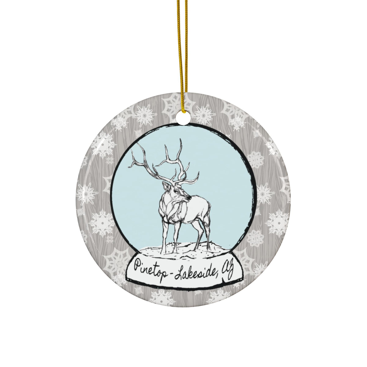 Ornament – "Snow Globe Elk" (Pinetop-Lakeside, AZ)
