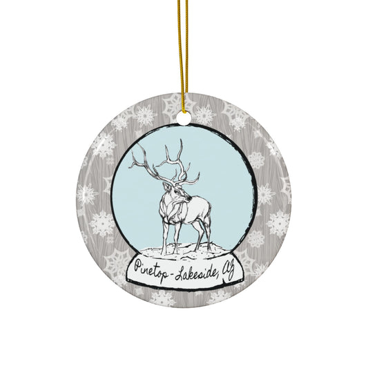 Ornament – "Snow Globe Elk" (Pinetop-Lakeside, AZ)
