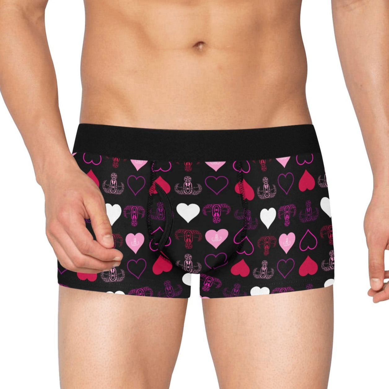 Men's Boxer Briefs with Fly - "I Heart EOD"