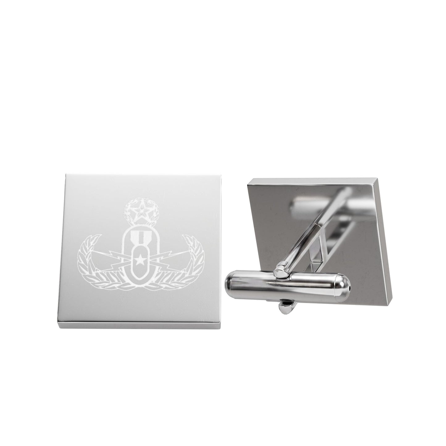 Gold Square Cufflinks with Laurel Crest – Elegant Men's Formal Accessory