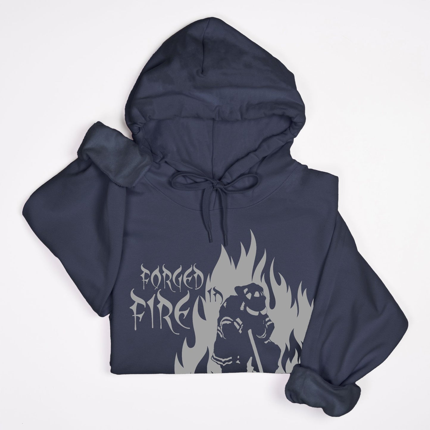Hoodie - "Forged in Frie" (Grey on Navy)