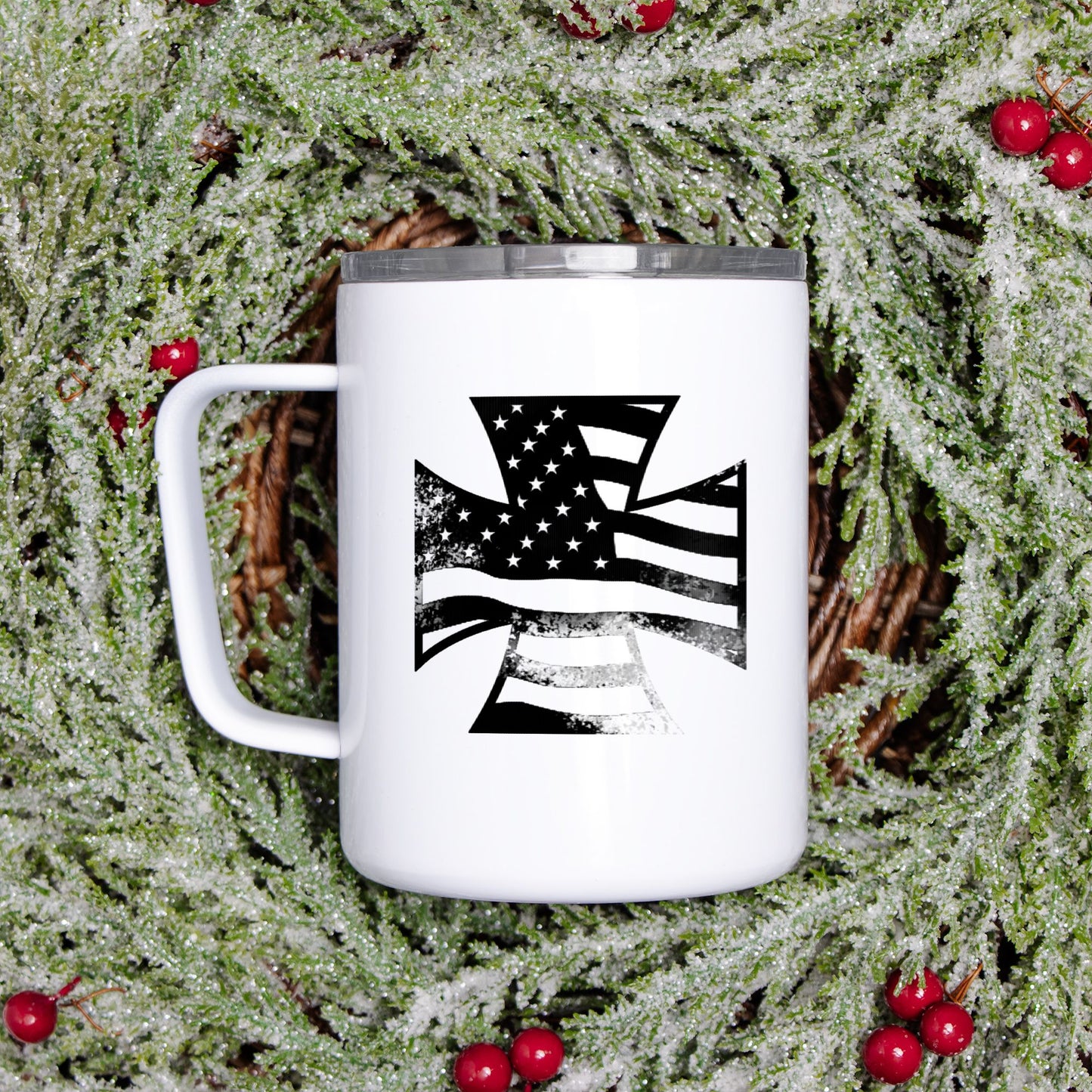 Travel Mug - "American Iron Cross Graffiti"