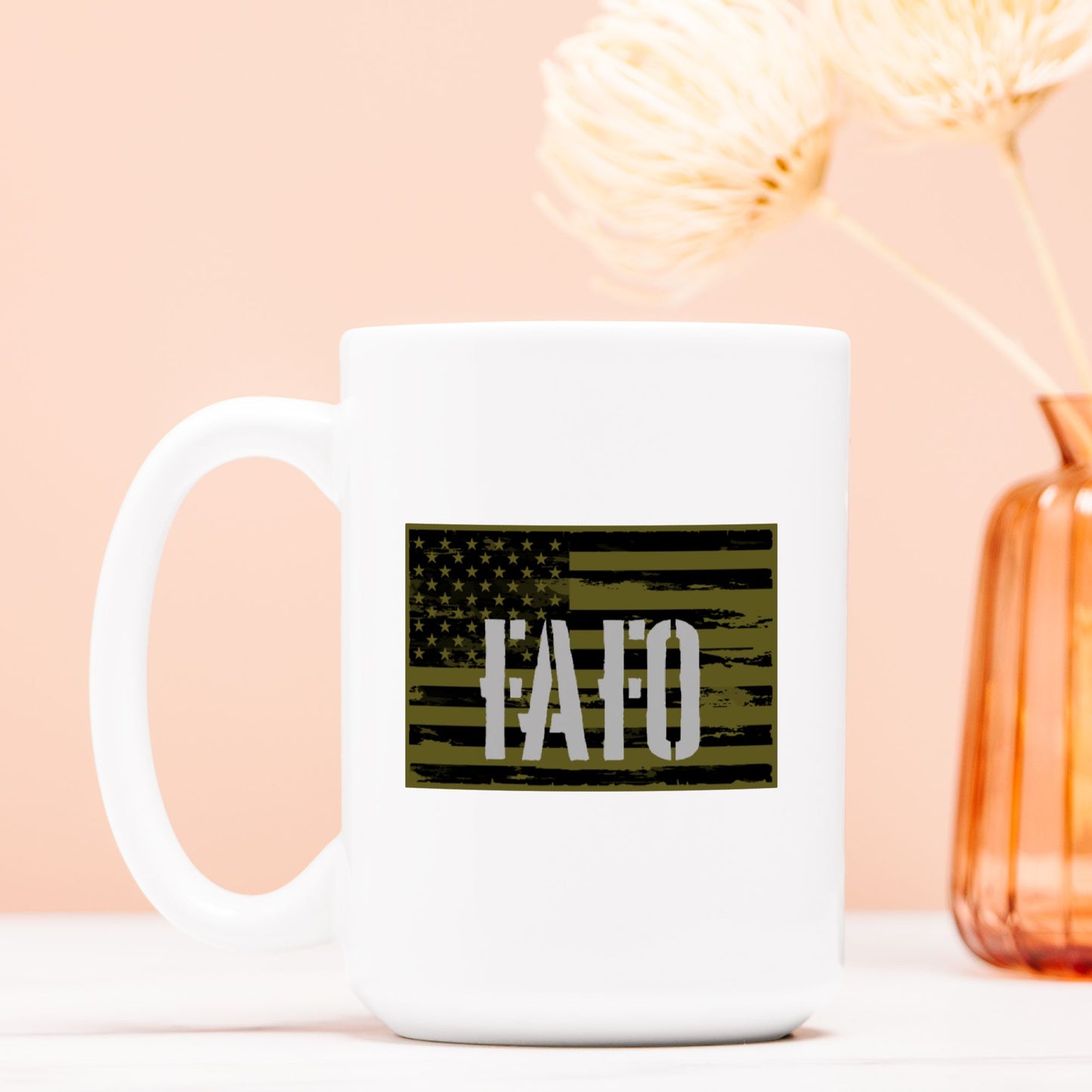 Mug - "FAFO American Flag" (Olive Green)