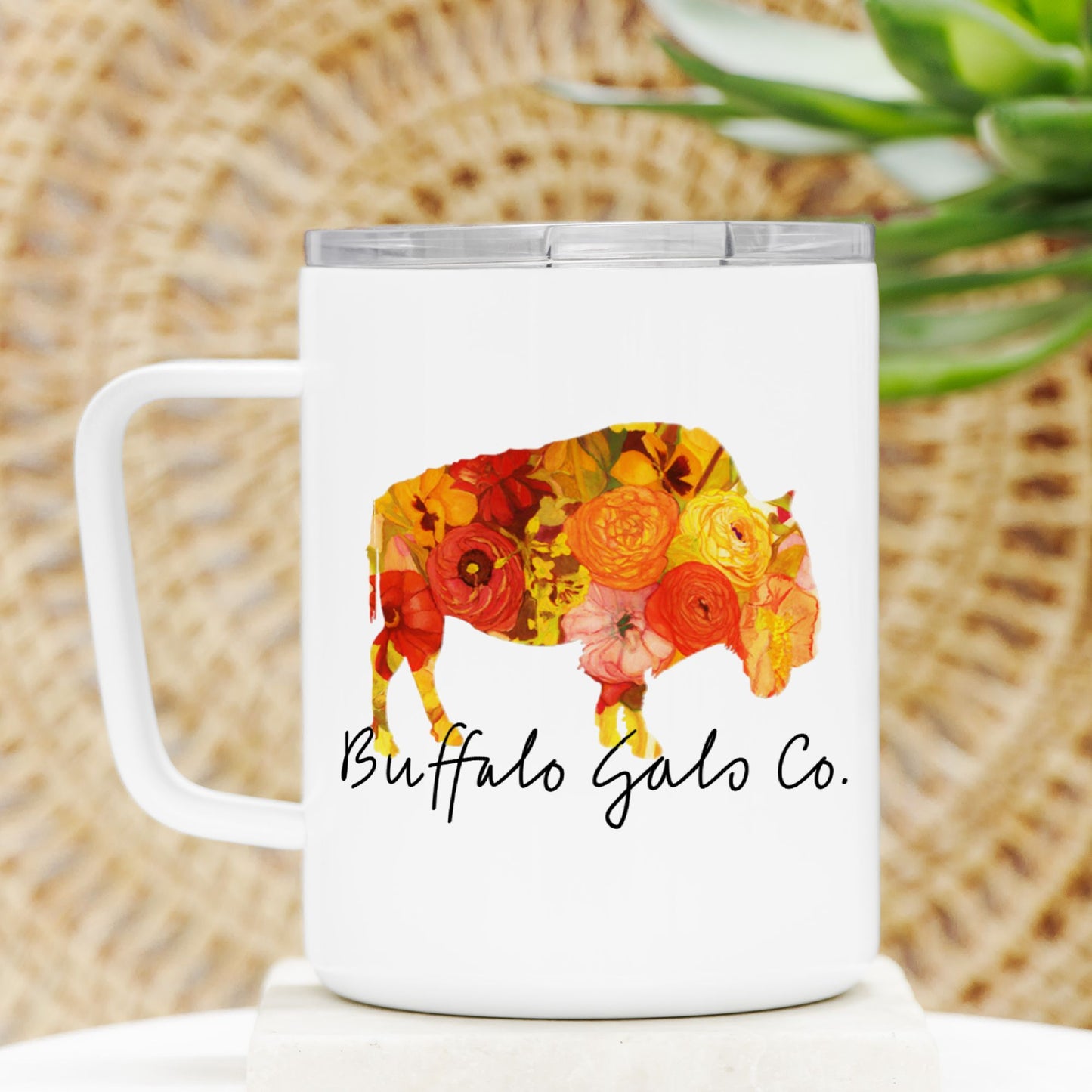 Travel Mug - "Sunset Poppy"