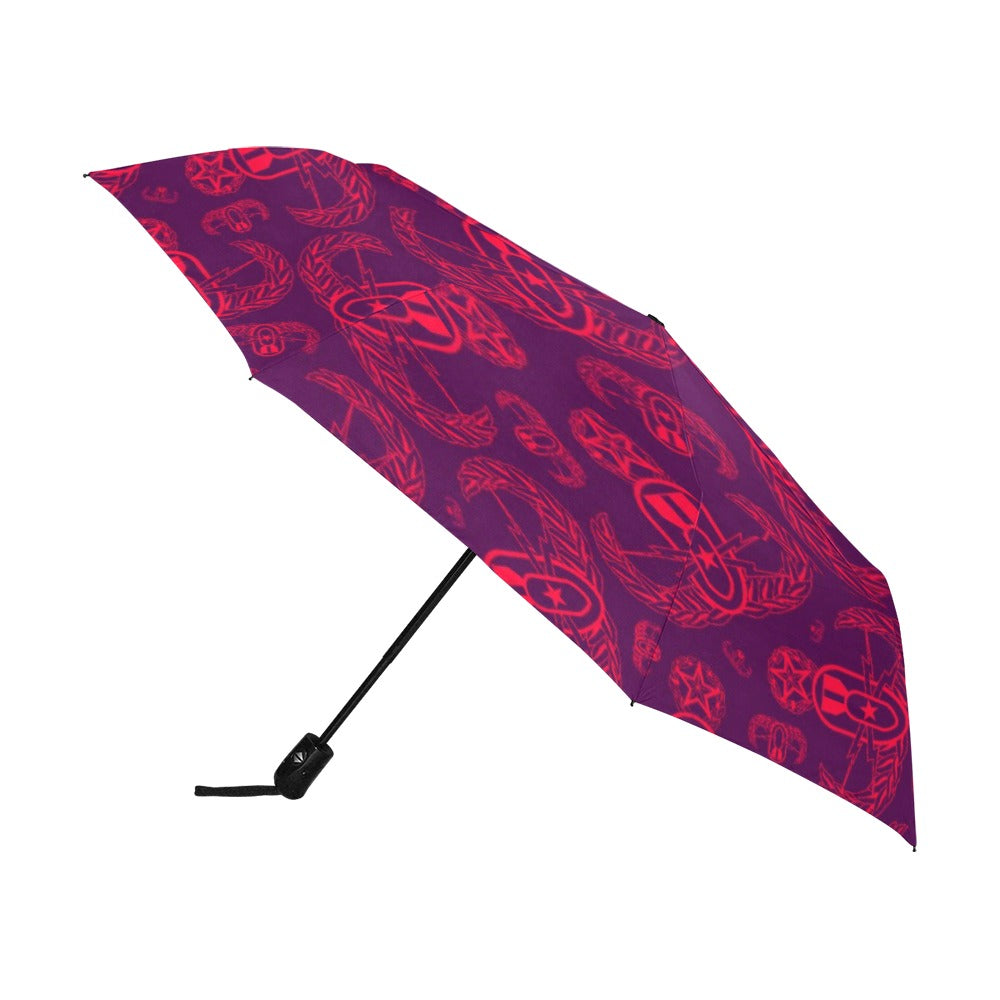 Umbrella - "EOD Badges X 3" (Coral on Maroon)