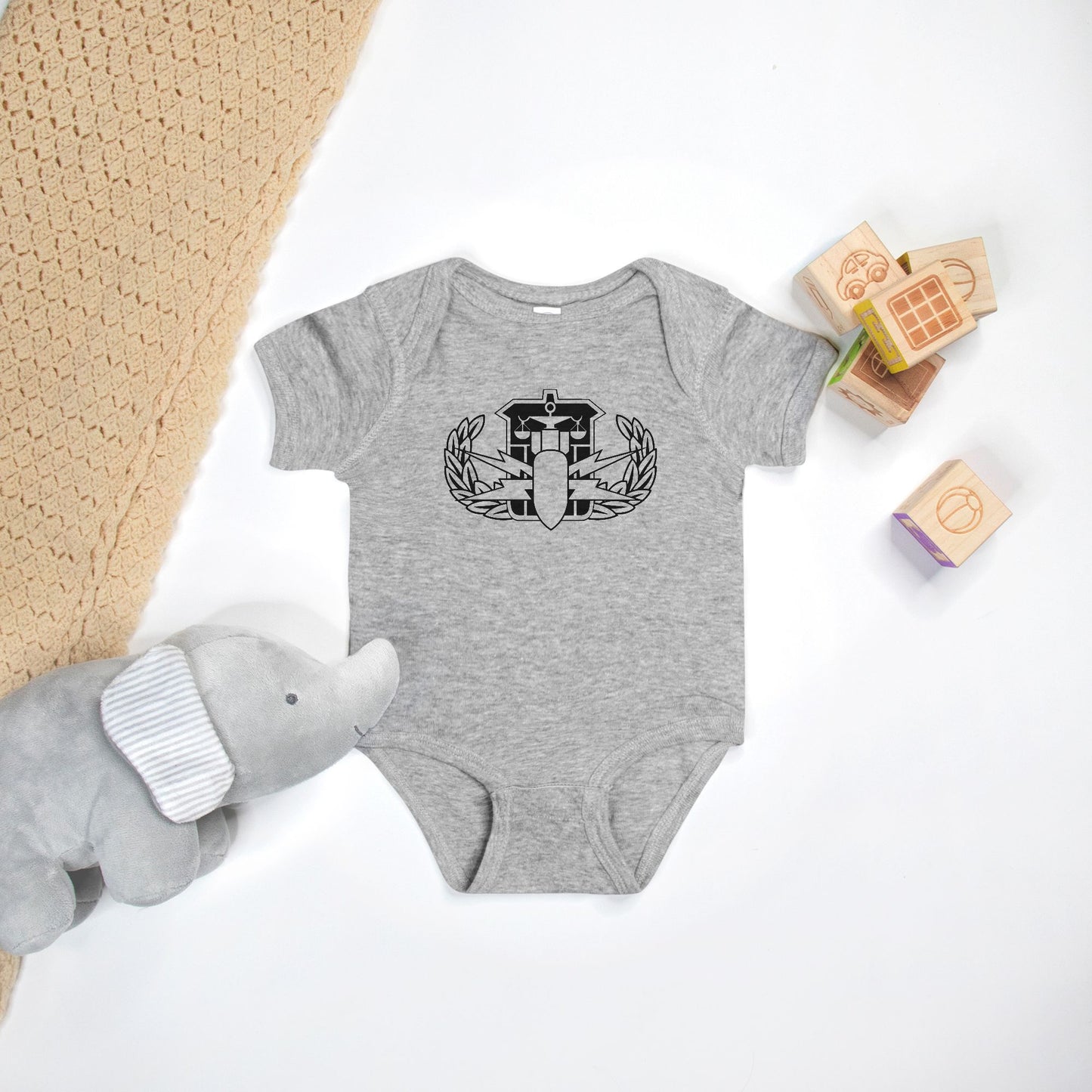 Onesie - "HDS Badge" (Black on Grey)