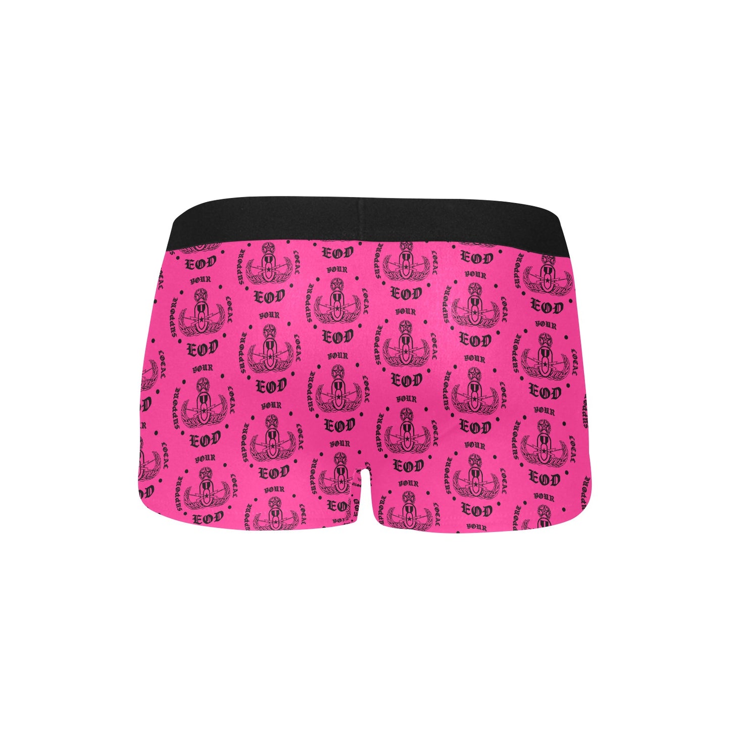 Men's Boxer Briefs with Fly - "Support Your Local EOD" (Pink)