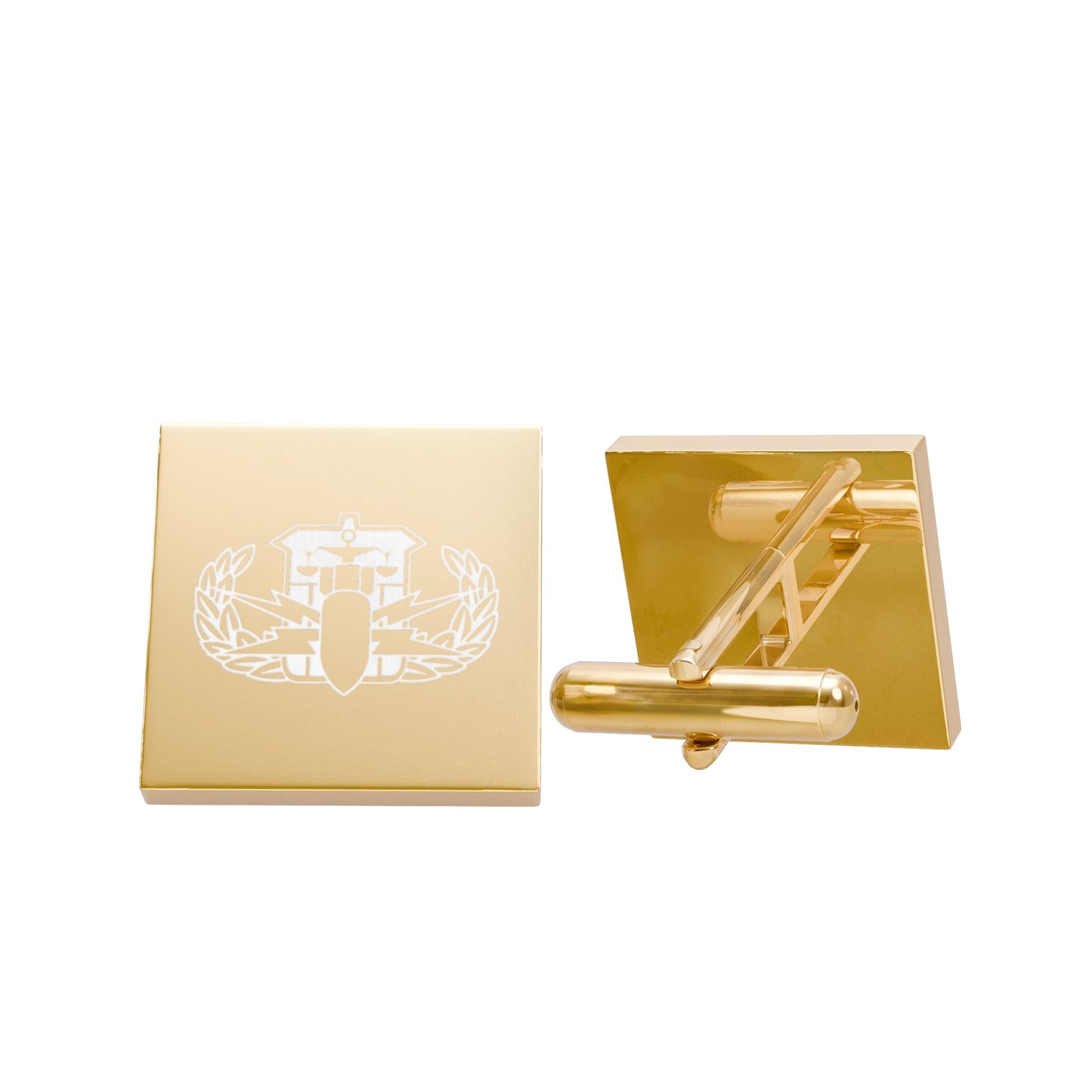 Gold Crown Crest Cufflinks — Men's Formal Dress Accessories