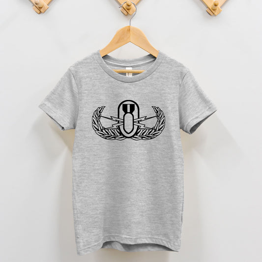 Toddler T-shirt - "EOD Basic Badge" (Black on Grey)