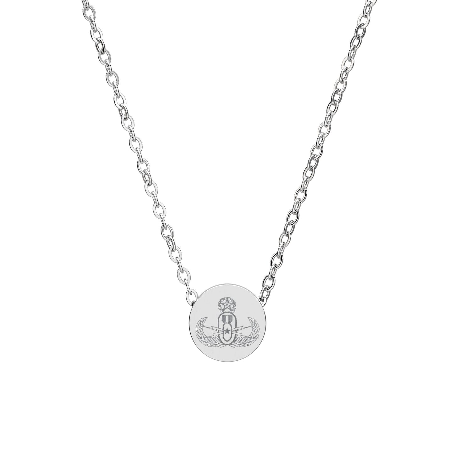 Engraved Mini Circle Necklace - "EOD Master Badge"